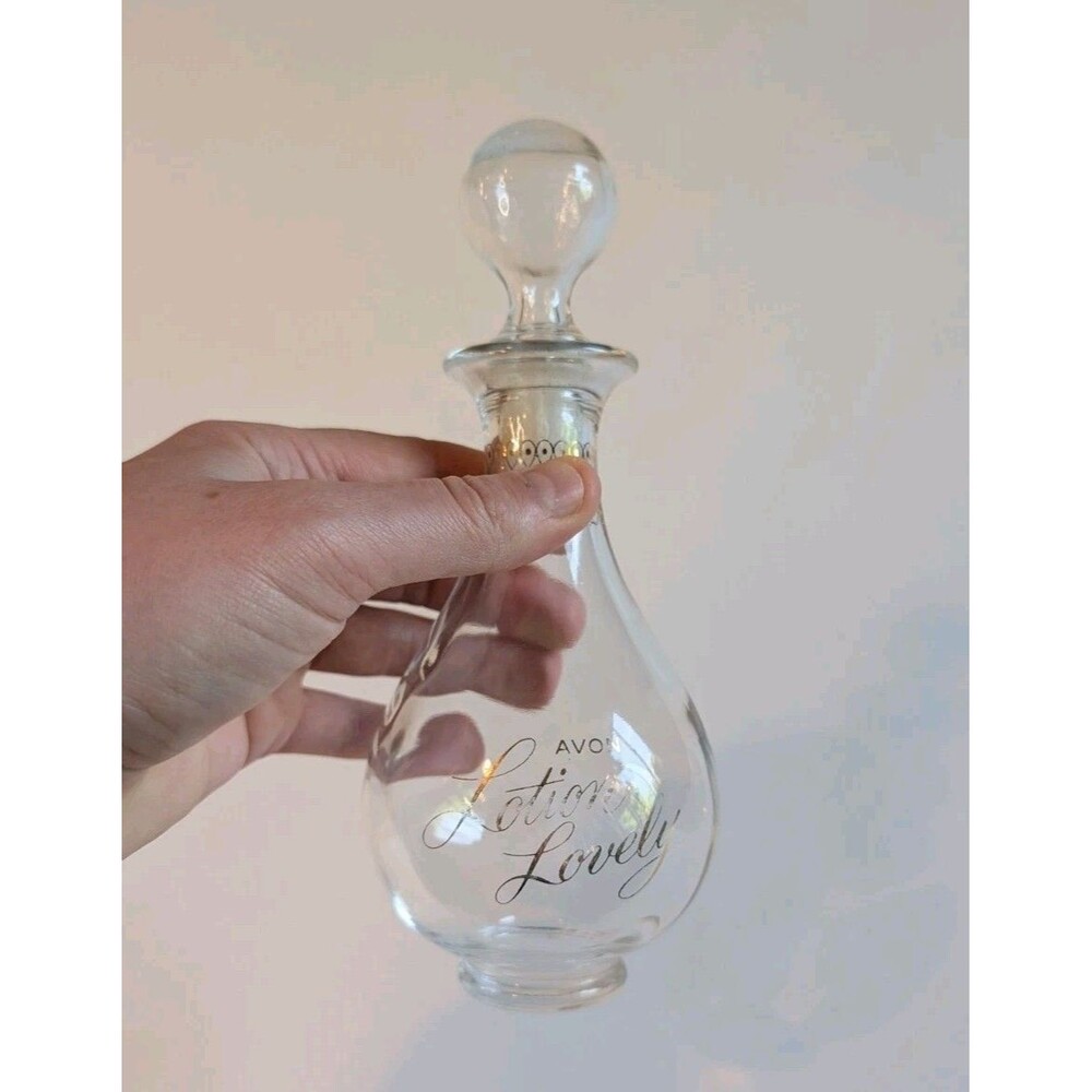 Vintage Avon Lovely Lotion Glass Bottle / Glass Decanter